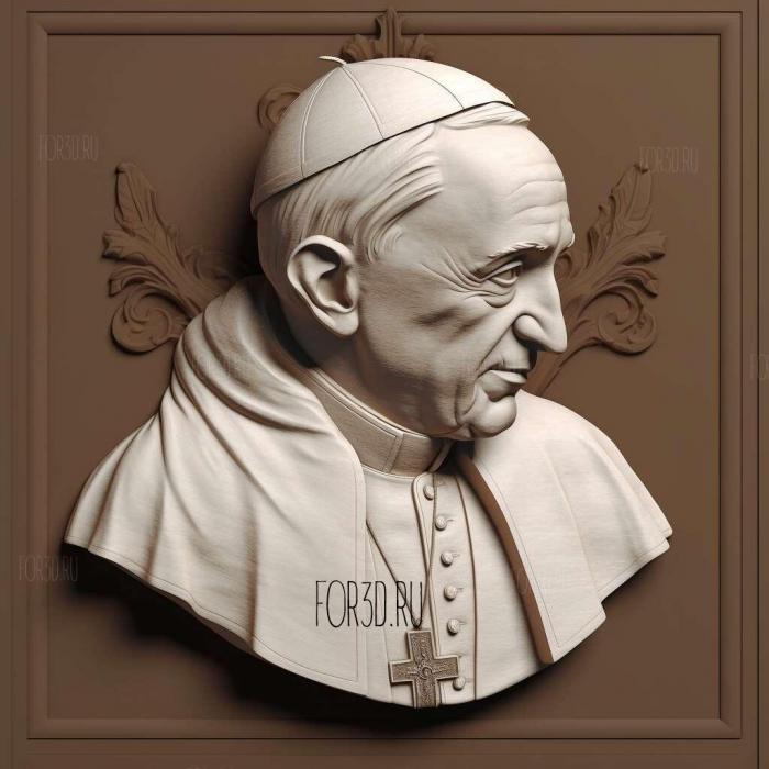 Pope Francis 4 stl model for CNC